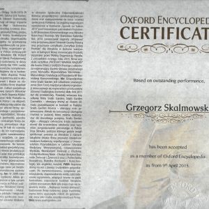 Certyfikat Oxford Skalmowski N